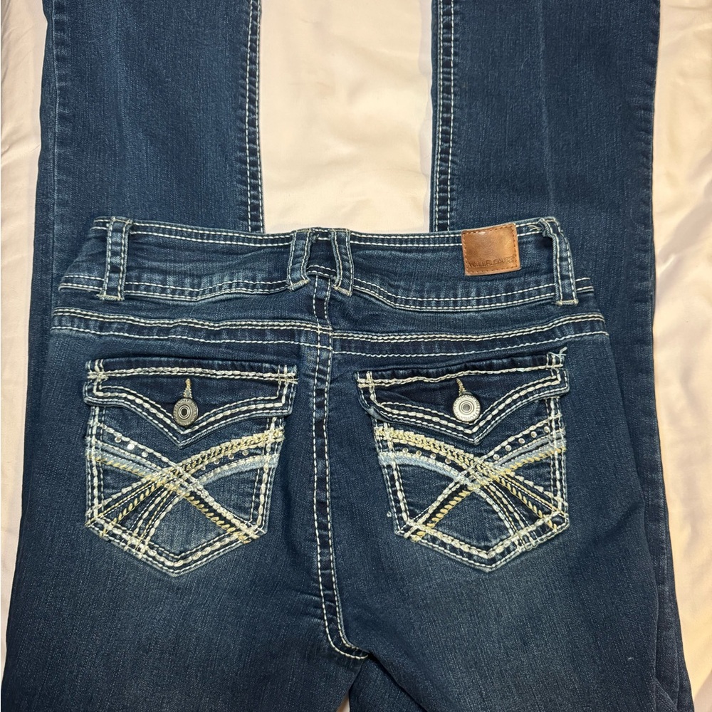 Wallflower Dark Blue Boot Cut Jeans with Embroidery